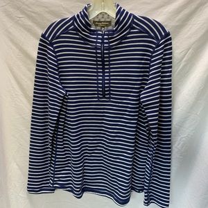 Tommy Bahama Reversible Striped Pineapple Half Zip Top
